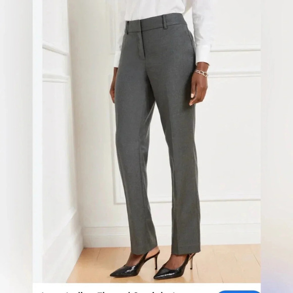 TALBOTS LUXE ITALIAN FLANNEL WOOL STRAIGHT LEG PANTS TROUSER NEW WITH TAG 6P - Picture 1 of 10